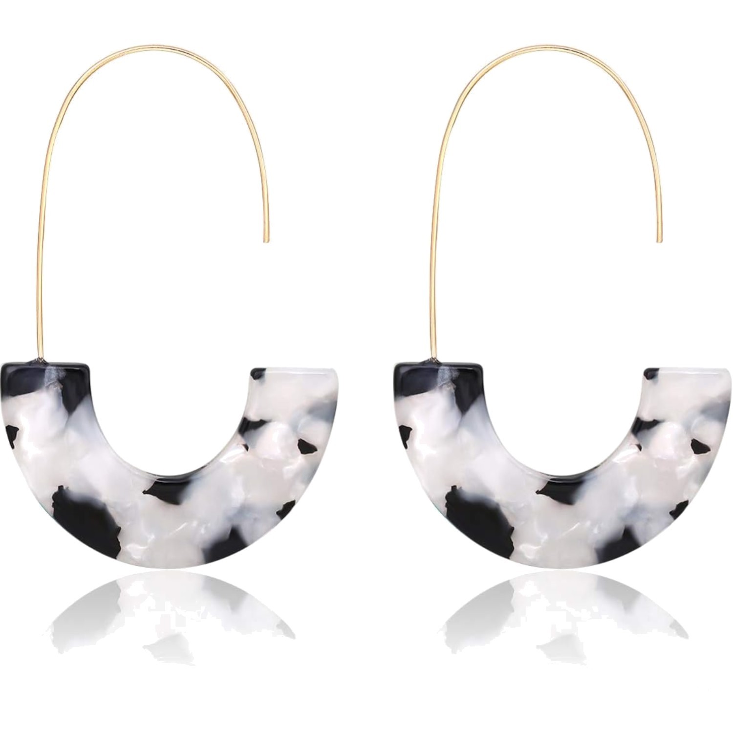 Acrylic Tortoise Hoop Earrings Resin Drop Dangle Fashion Jewelry