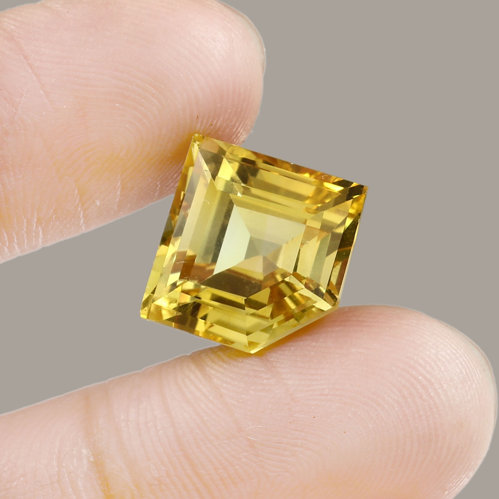 AAA 12×15 MM Natural Ceylon Yellow Sapphire 9.60 Ct Fancy Cut Loose Gemstone