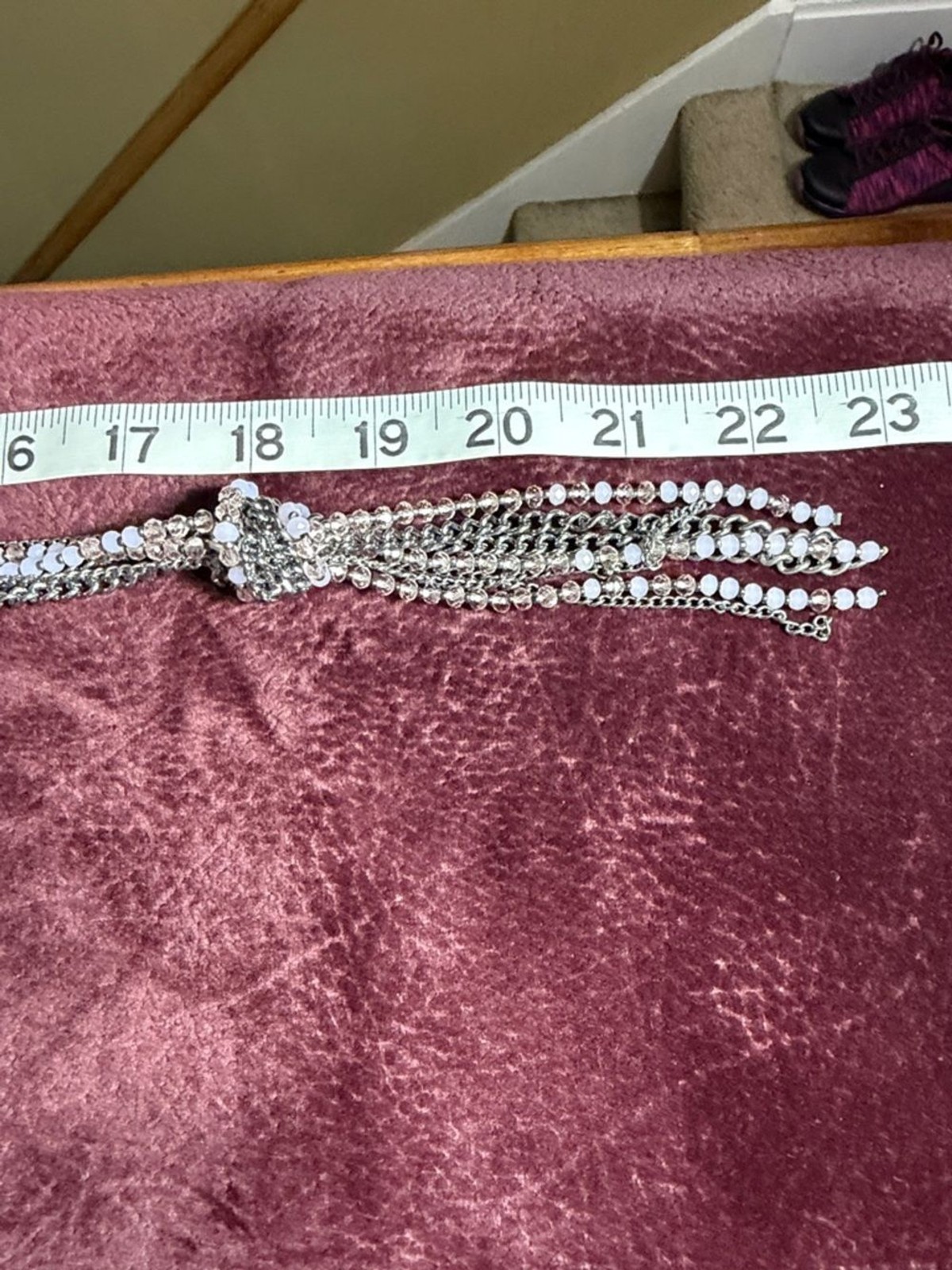 Simply Vera Wang Multi-Strand Gray and Pink Knot Pendant Necklace