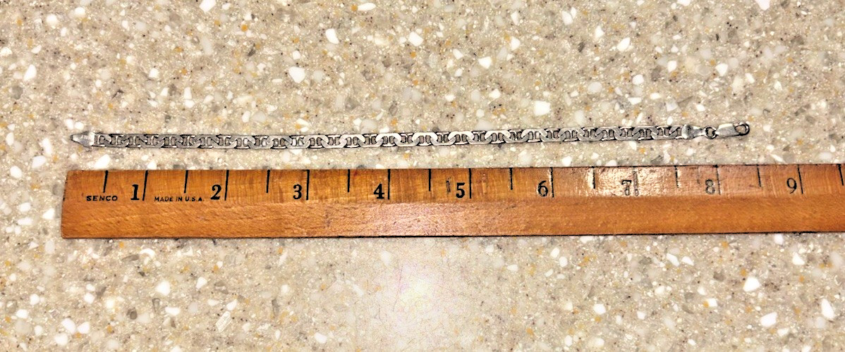 Silver 925 Italy Flat Anchor Link Mariner Men’s Bracelet 8-1/4″ long 10 grams