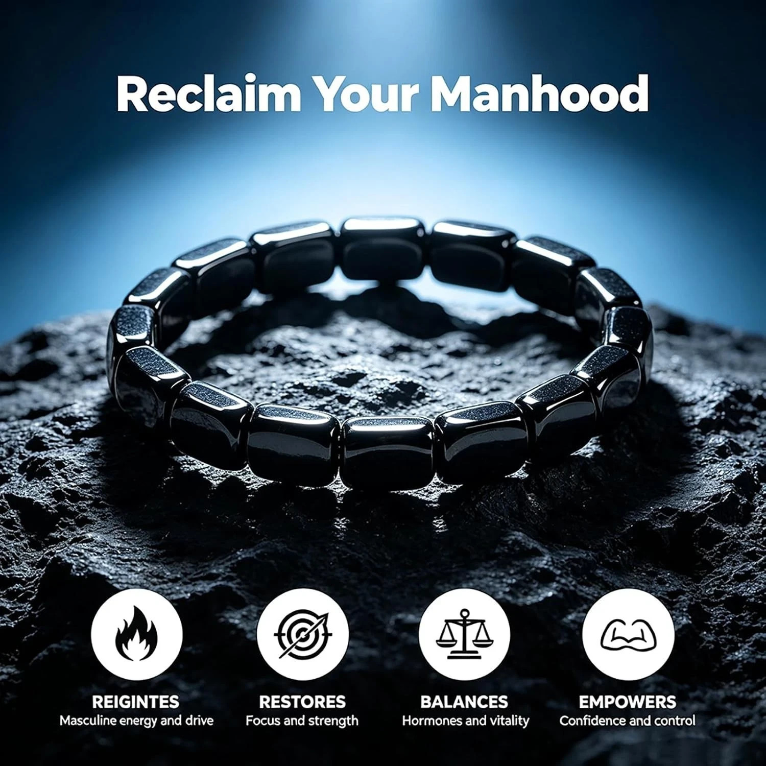 Hematite Bracelet Men – Reignites Masculine Energy, Natural Hematite Stone Be…
