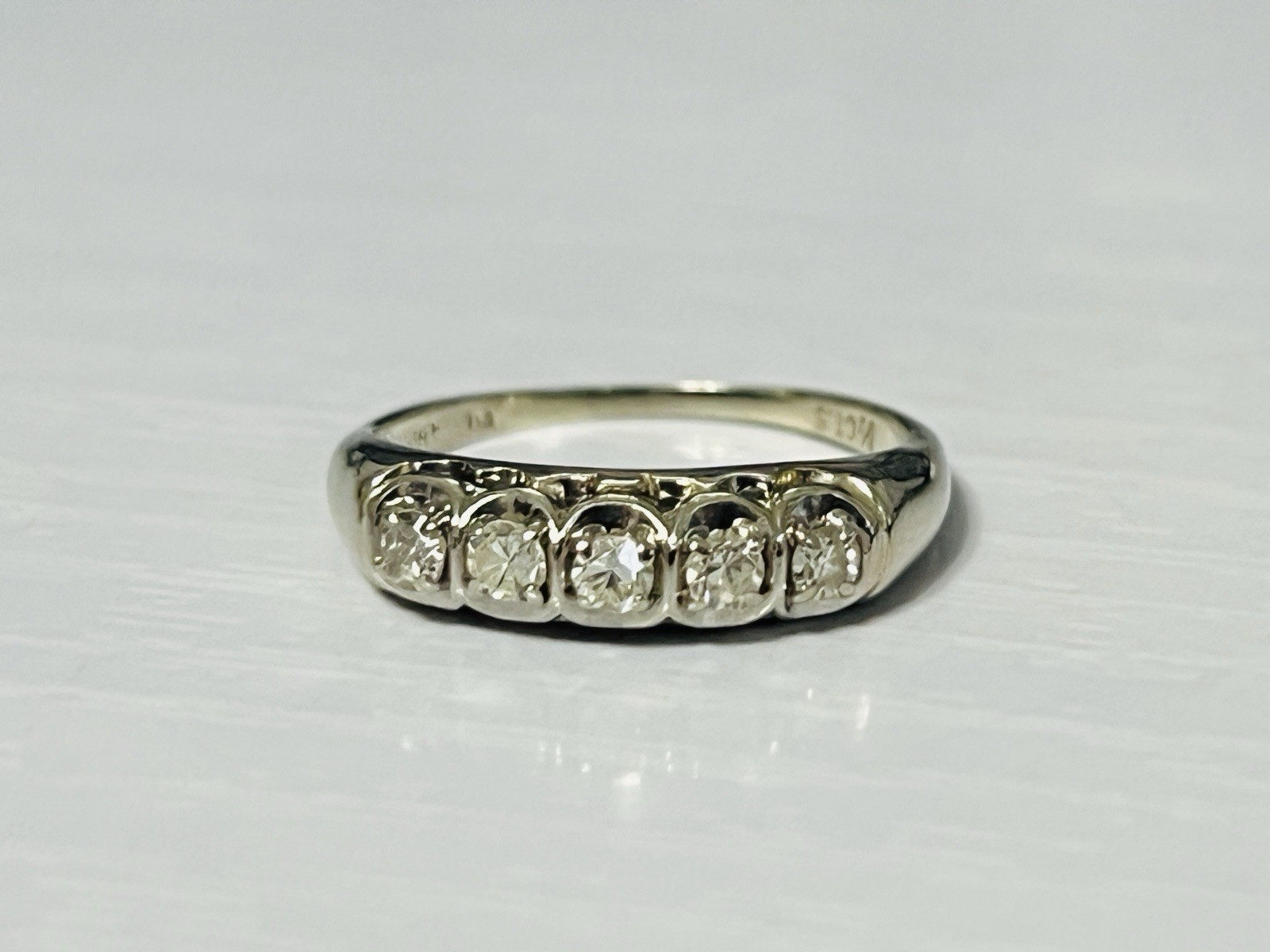 14k White Gold Natural .50 CTW Diamond Band Ring