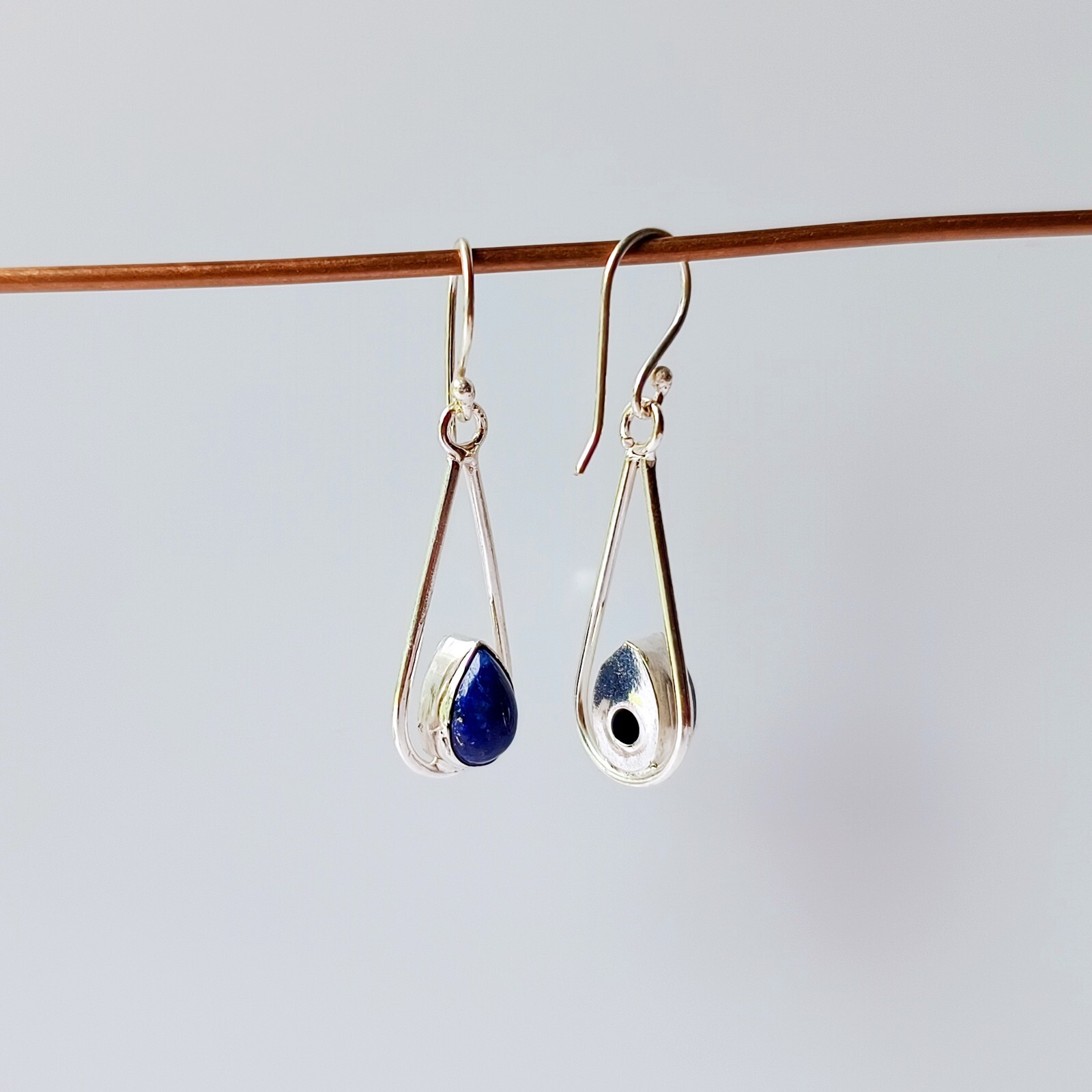 Lapis Lazuli Gemstone Handmade 925 Sterling Silver Earrings Jewelry 1.49″