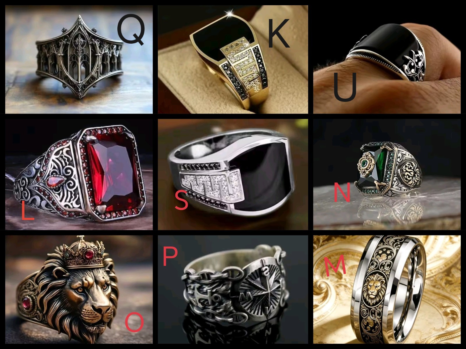 Enchanting Red Black Couple Ring His/Her Made for Lovers Valentine’s Day Edition