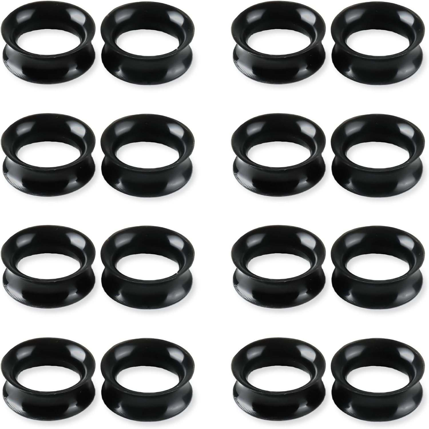 16Pcs Silicone Soft Ear Tunnels Plugs Gauges Stretching Body Jewelry 2g-3/4″