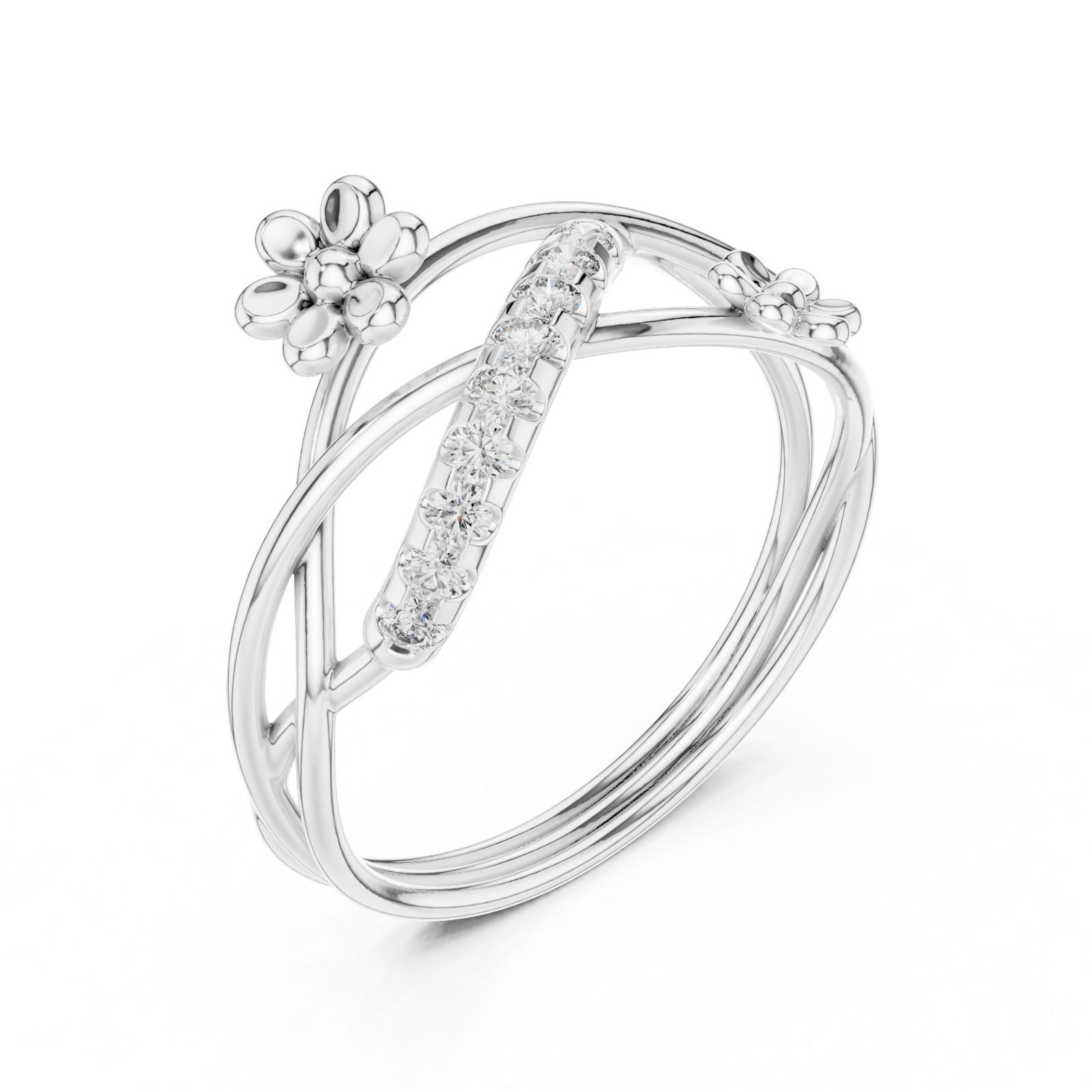 Certified VVS1 D Natural Diamond Ring Promise Wedding For Women 14K Gold Over