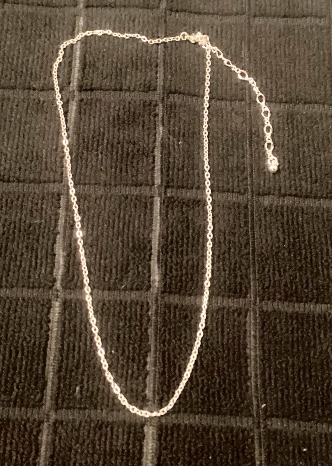 Cable Chain 16” With 2” Extender Silver Tone Necklace