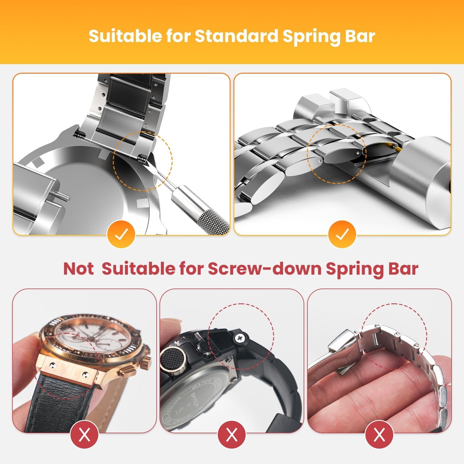 JOREST Watch Link Removal Tool Kit – 20PCS Spring Bars & User Manual
