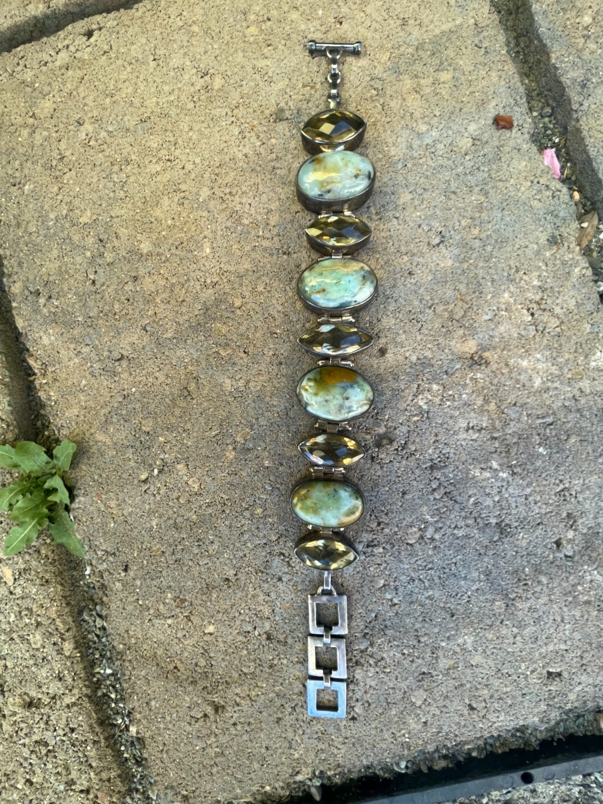 Nine stones sterling silver 925 braclet