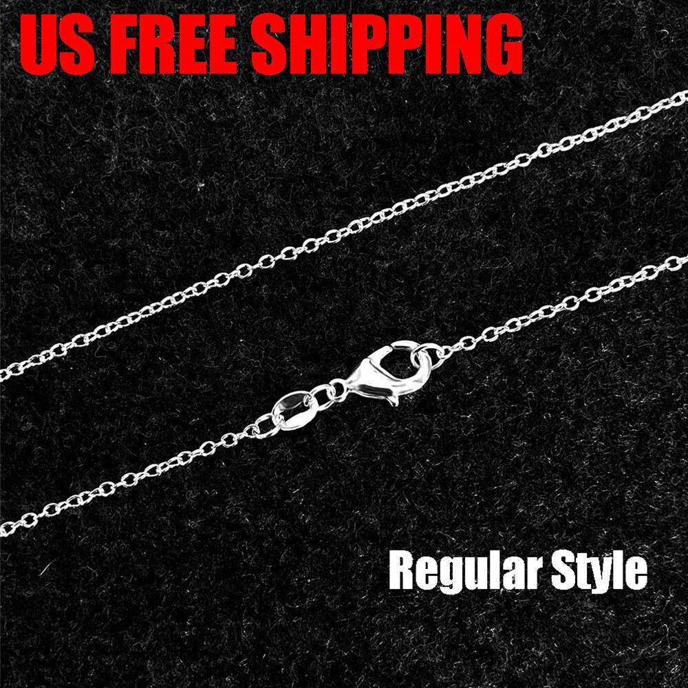 925 Silver Plated Regular Style Chain Fashion Necklace w/ Lobster Lock Women’s