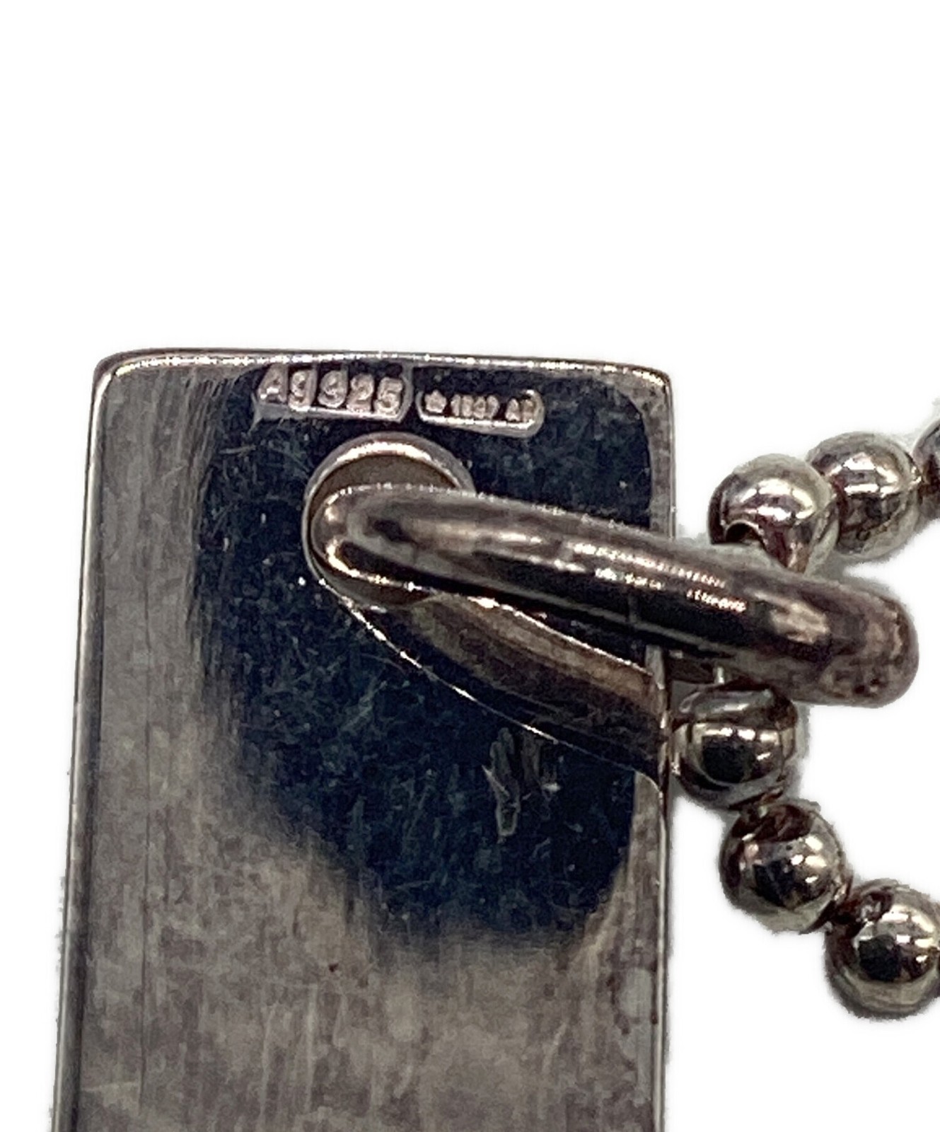 Gucci Silver 925 Ball Bead Chain Bracelet 7.09 in 18 cm Mens with Box and Pouch
