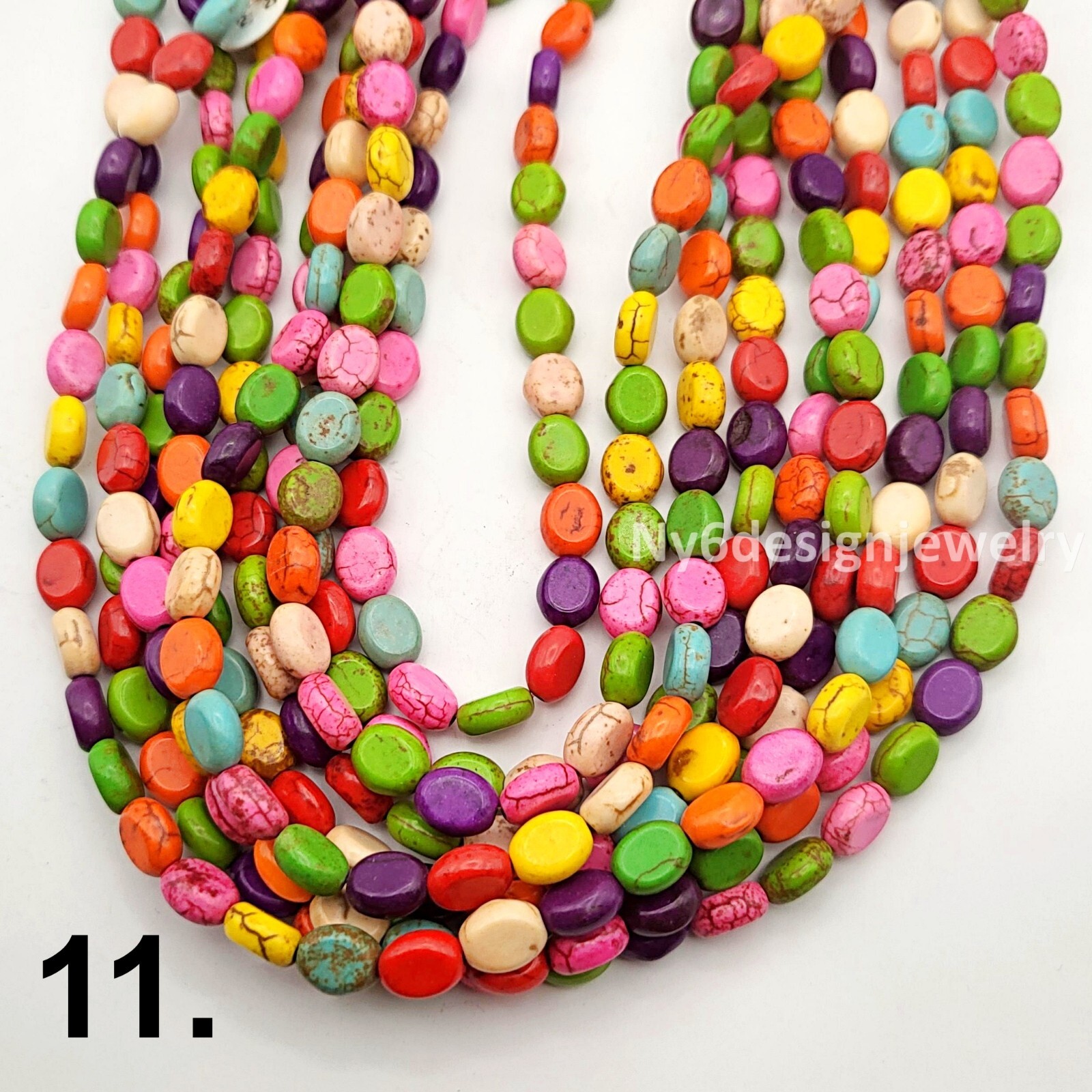 Multi Color Oval Bead AA Natural Gemstone Howlite Magnesite Turquoise Spacer 15″