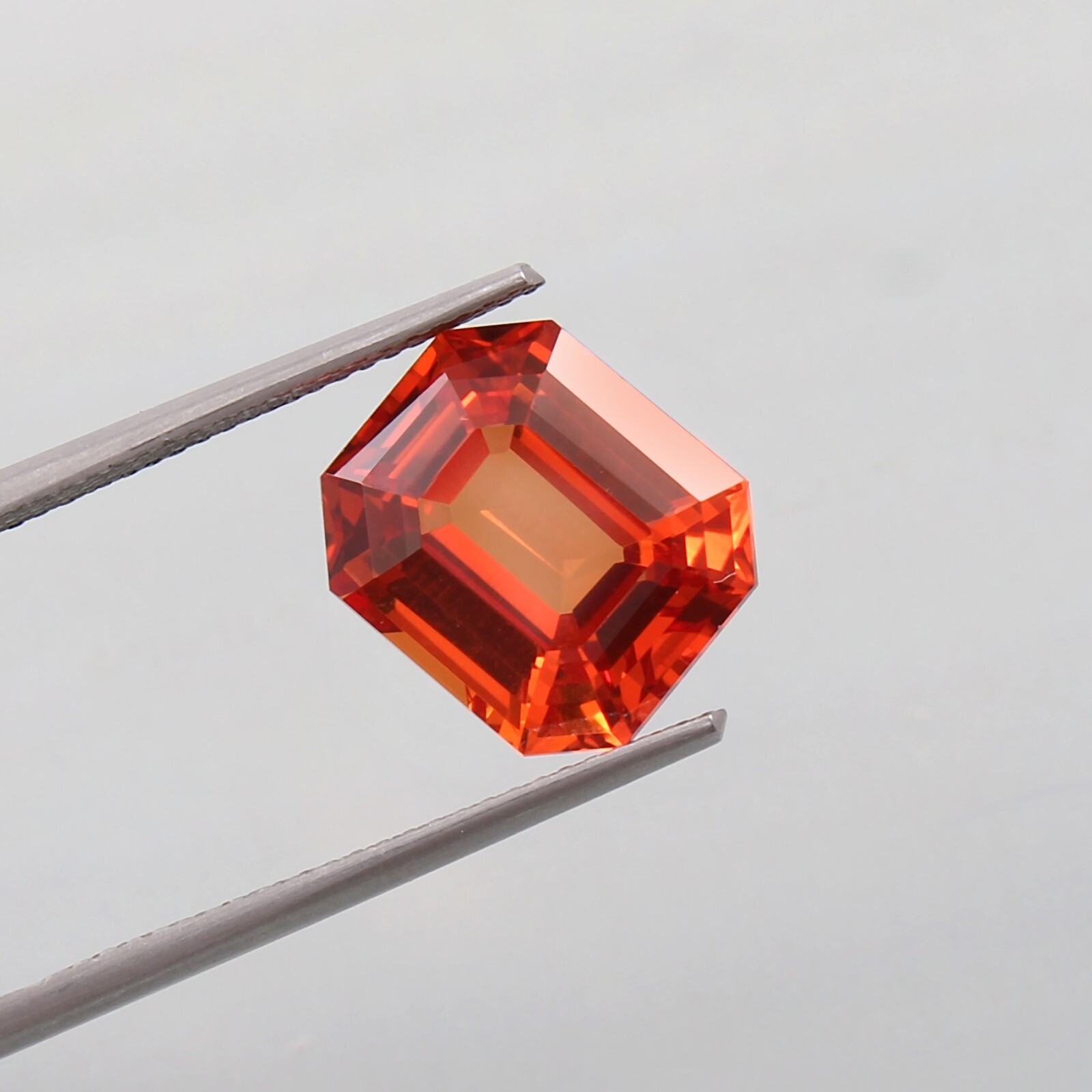 AAA Natural Ravishing Ceylon Orange Sapphire Loose Radiant Cut Gemstone 12×10 MM