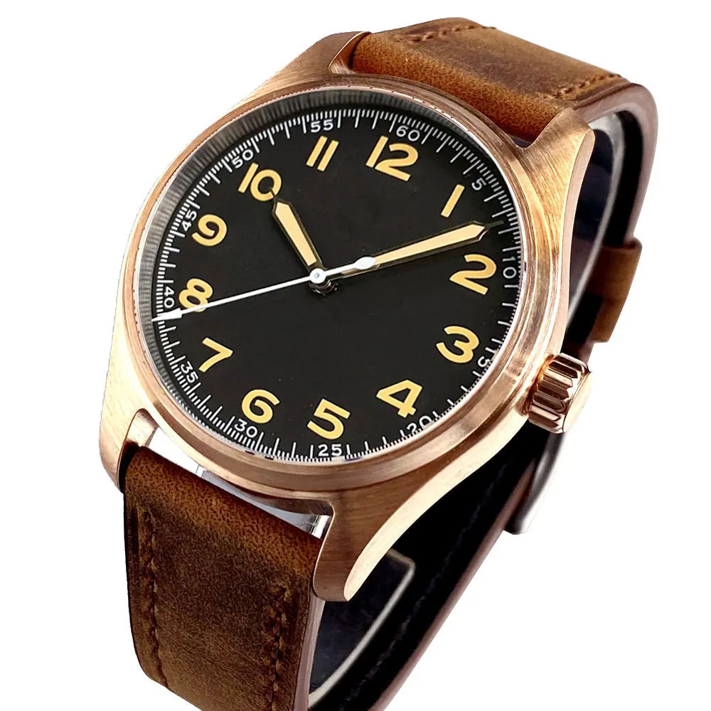Tandorio 39mm Cusn8 Bronze Mechanical Automatic Vintage Men Watch For Japan NH35