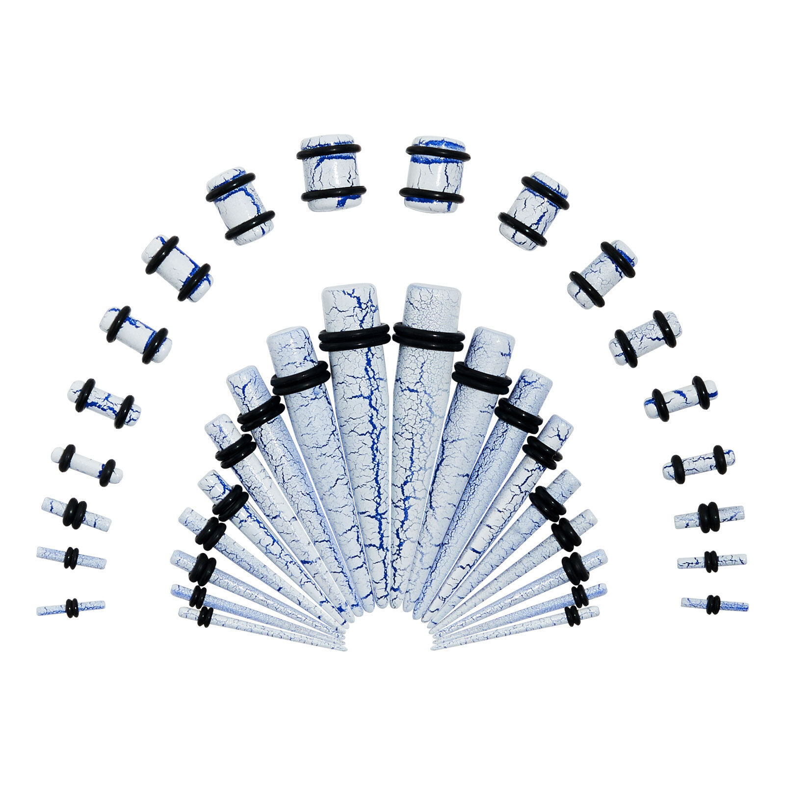 36Pcs 14G-00G Ear Stretching Kit Acrylic Tapers Plugs Tunnels Ear Expander Set