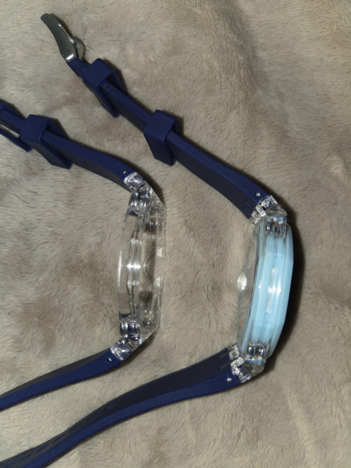 AP x Swatch Mod Kit 3 O’Clock Crown Royal Oak Style Clear Case Blue Strap