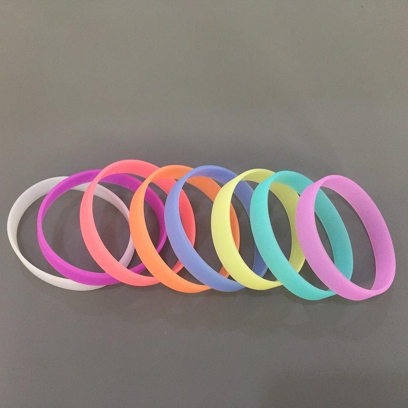10 Pcs Silicone Rubber Bracelet Solid Wristband, Blank Rubber Band, Multicolor