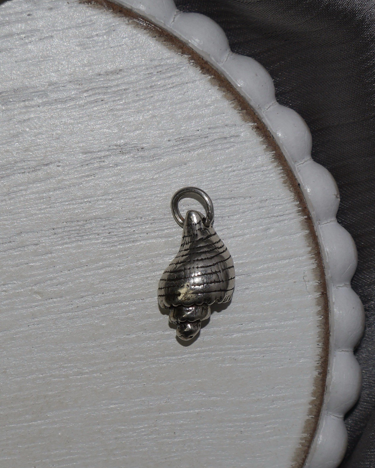 Conch Snail Seashell Sterling Silver Charm 4.2G / 0.7in
