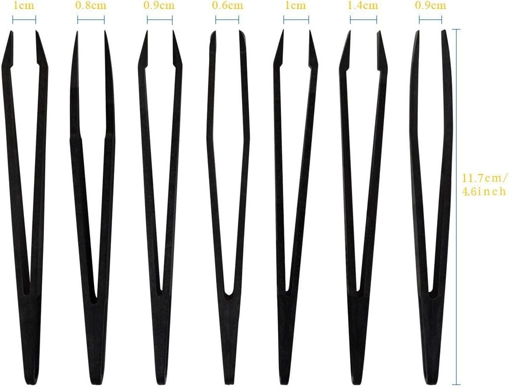 7pcs Precision Anti-static Tweezers, Marrywindix Plastic Tweezers for Electronic