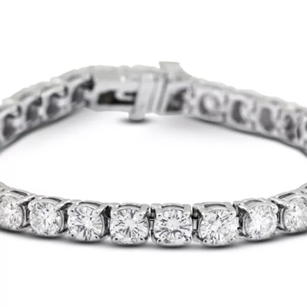 Tennis Bracelet Classic Solid 14K Gold 4.50 Carat Round Lab-Grown Diamond D VVS1