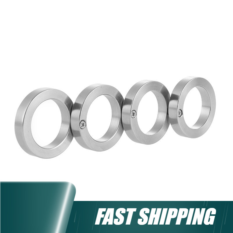 4x Stainless Steel Outdoor Rotatable Folding Ring Color Silver Hiking Men Women
