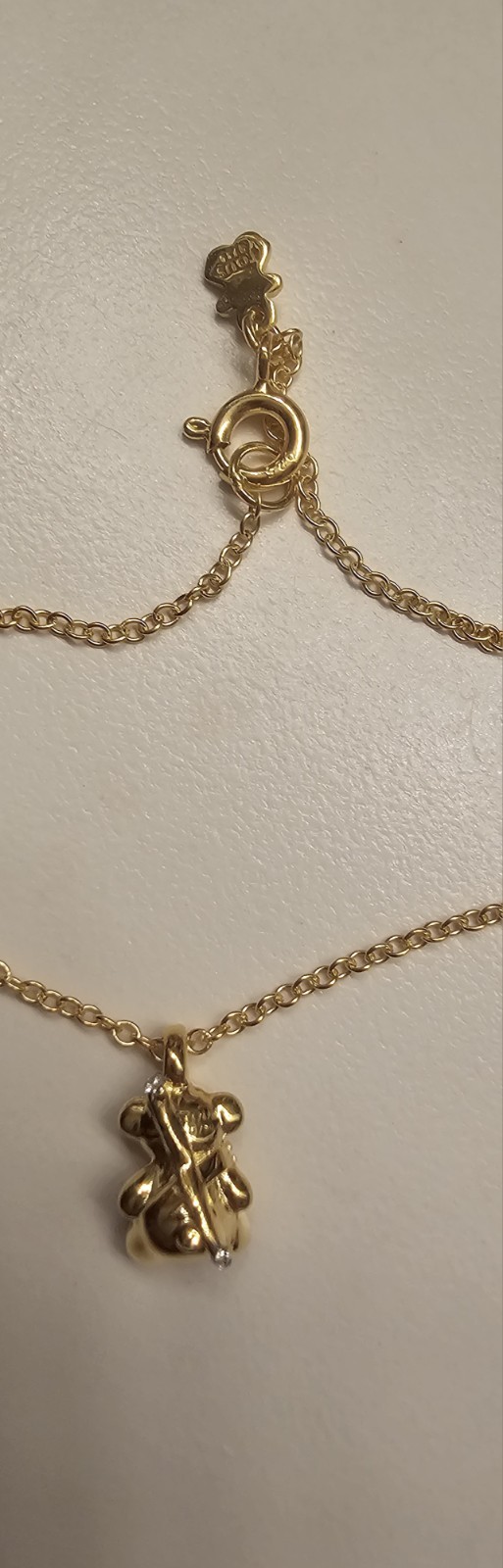 TOUS NECKLACE GOLDEN PLATED RINESTONE BEAR