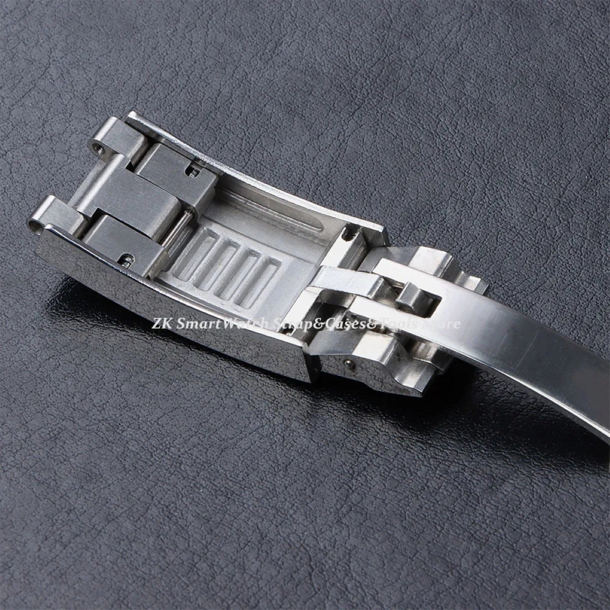 Silicone Rubber Watch Strap Stainless Steel Folding Buckle Black Wristband 20mm