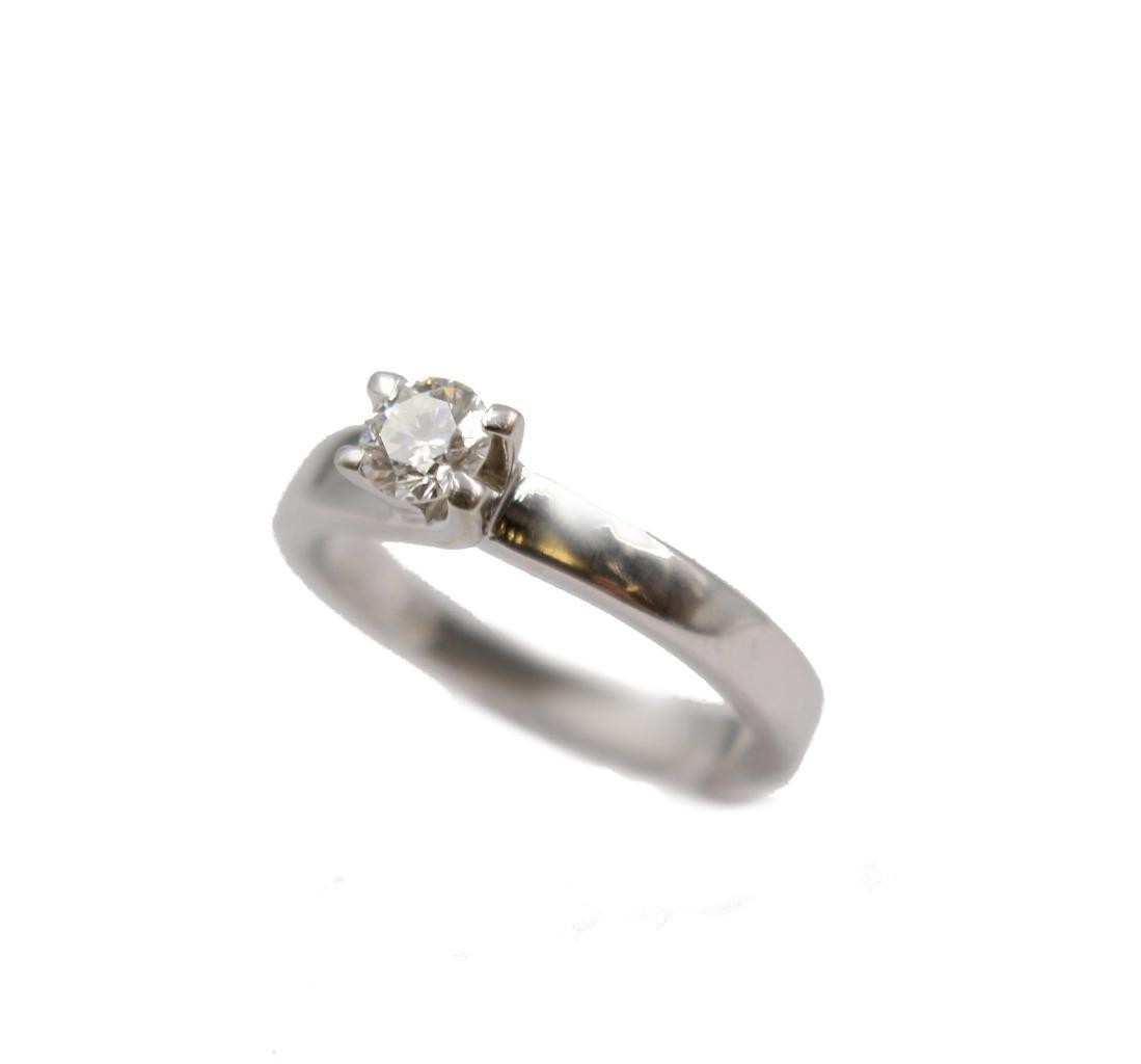 14 Karat White Gold Ladies 0.25 Carat Diamond Ring Size 5