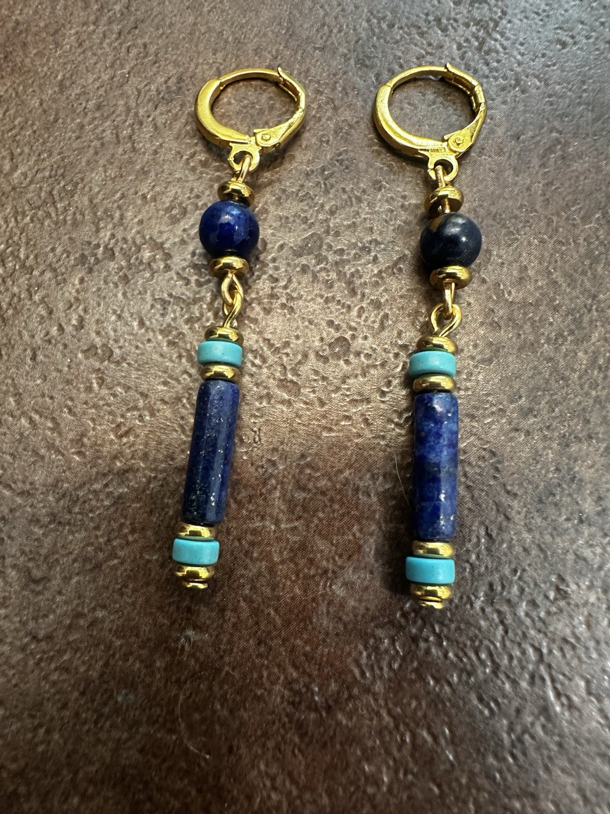 Gold-Tone Lapis & Turquoise Drop Earrings – Women Jewelry