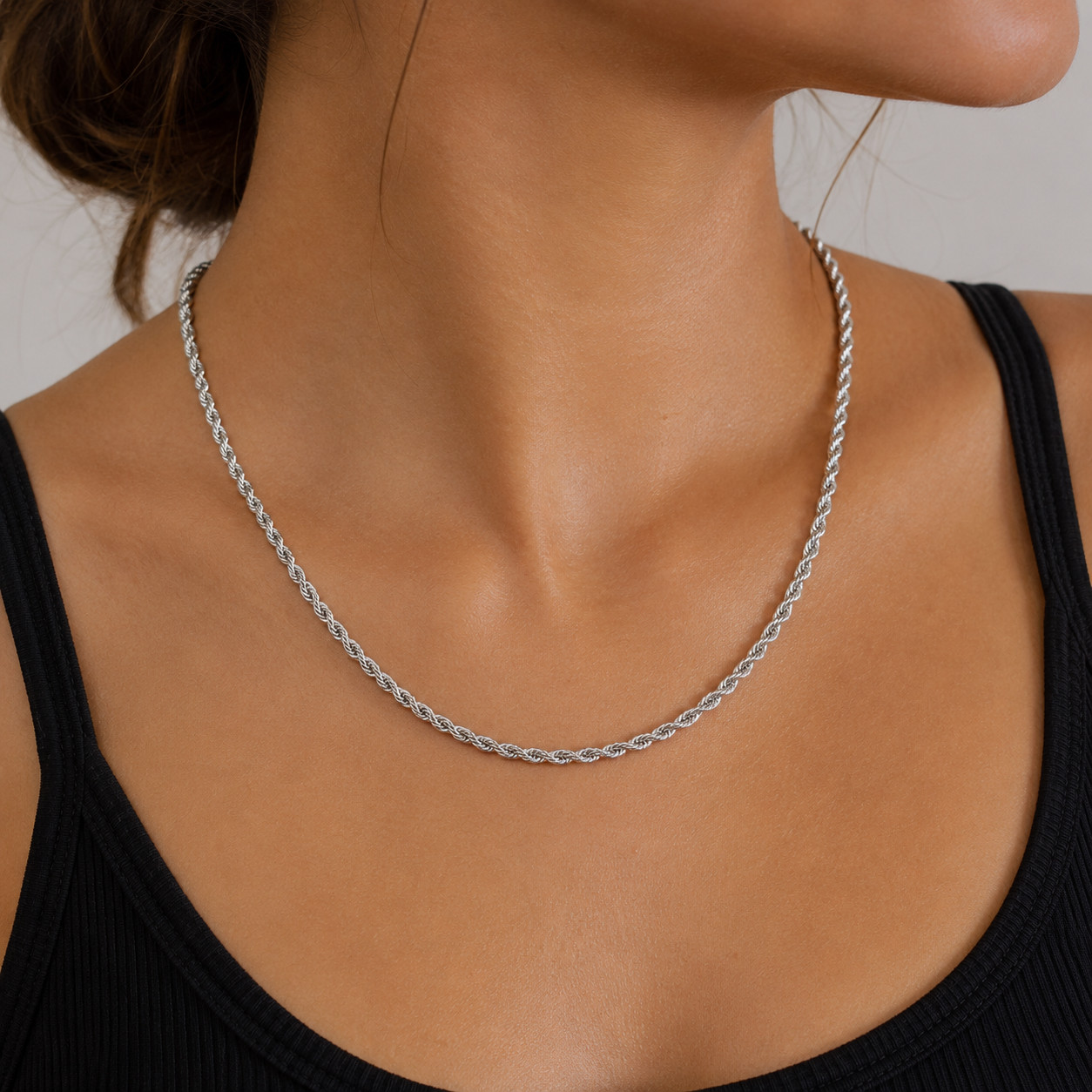 2.5MM Solid 925 Sterling Silver Italian DIAMOND CUT ROPE CHAIN Necklace Italy