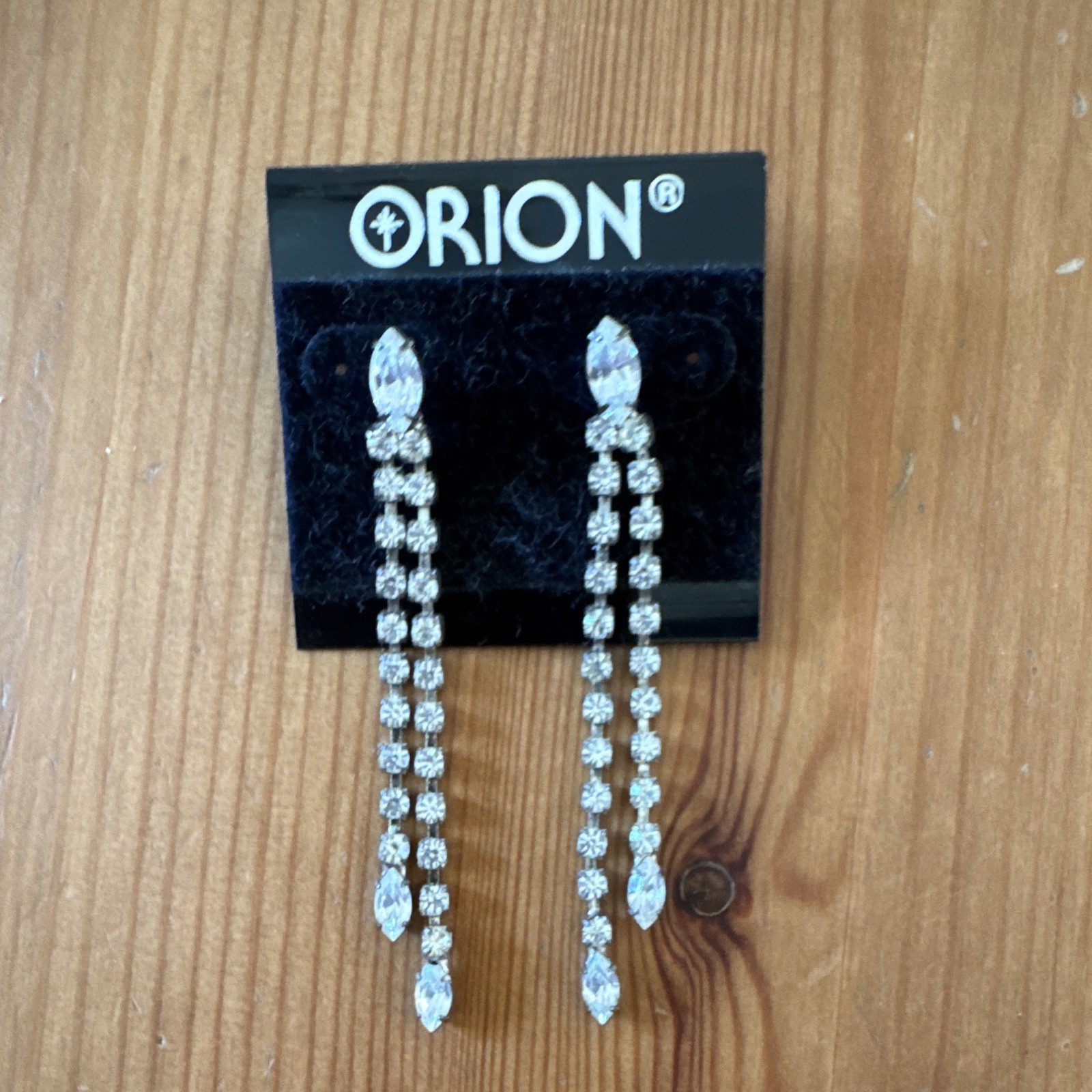 ORION Silver Tone Clear Rhinestone Crystal Necklace & Earrings Jewelry Set