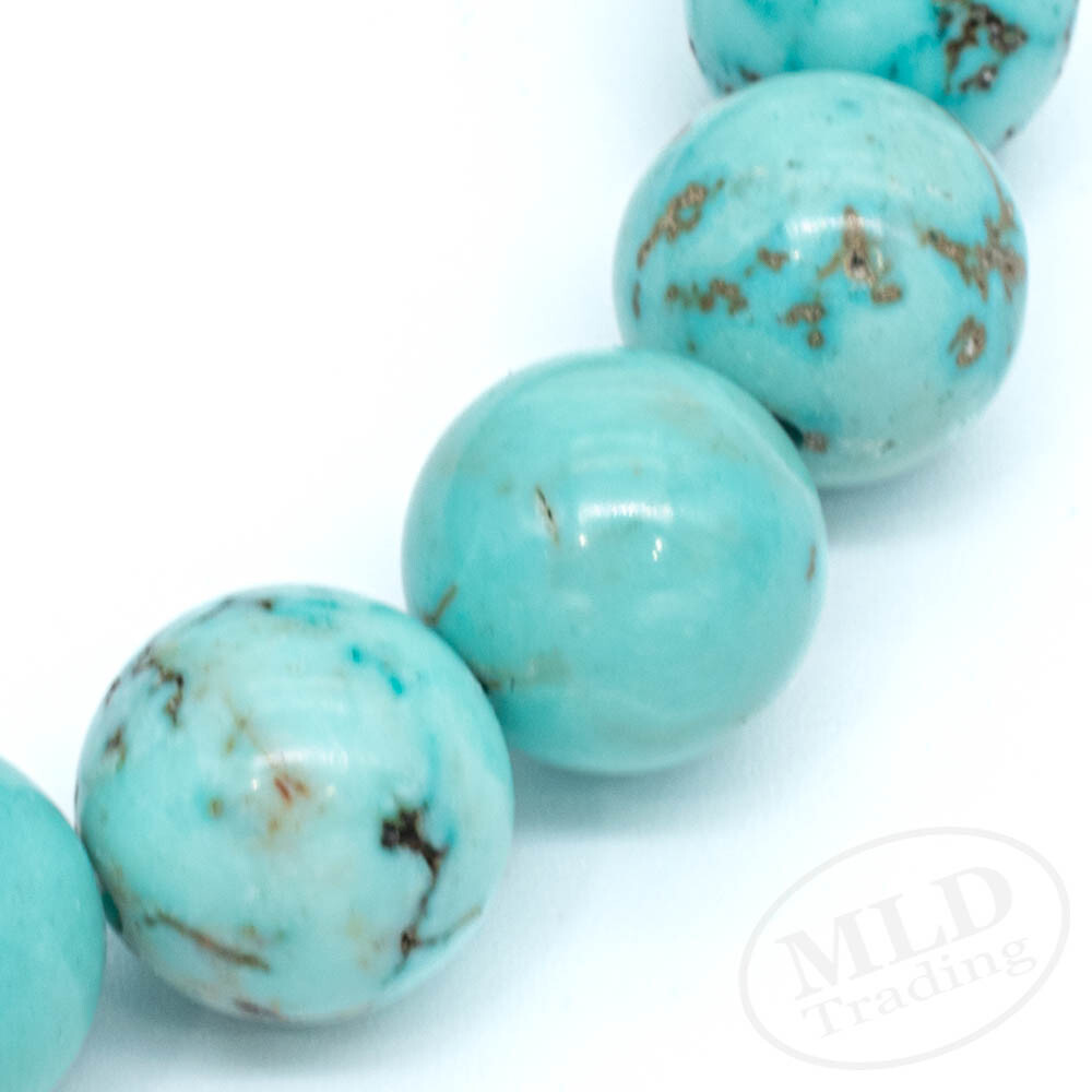 High Grade Natural Blue Turquoise Stone Stretch Bracelet 7″ – 8mm Round Beads