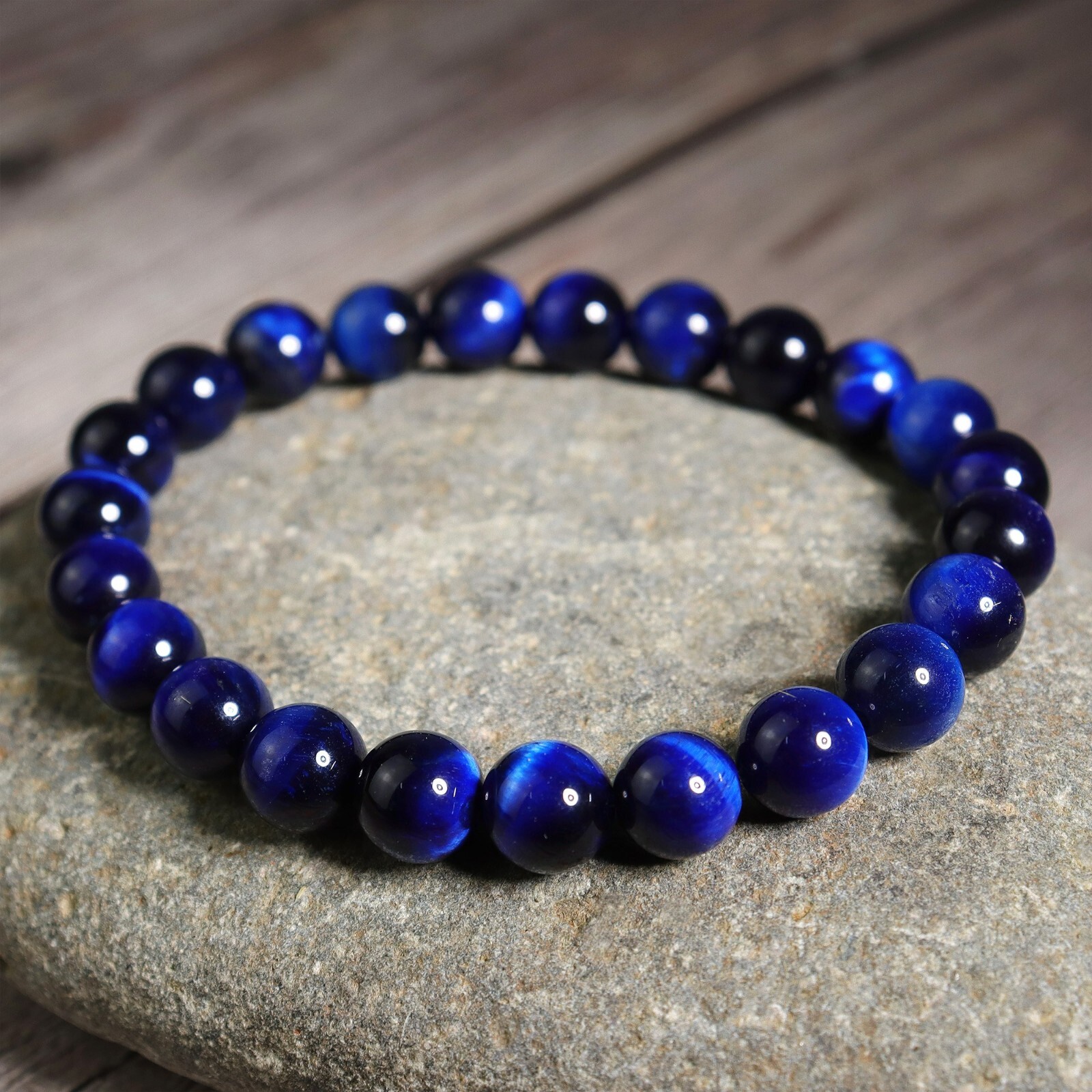 Blue Tiger’s Eye 4mm Small Gemstone Bead Healing Reiki Men Women Bracelet Gifts