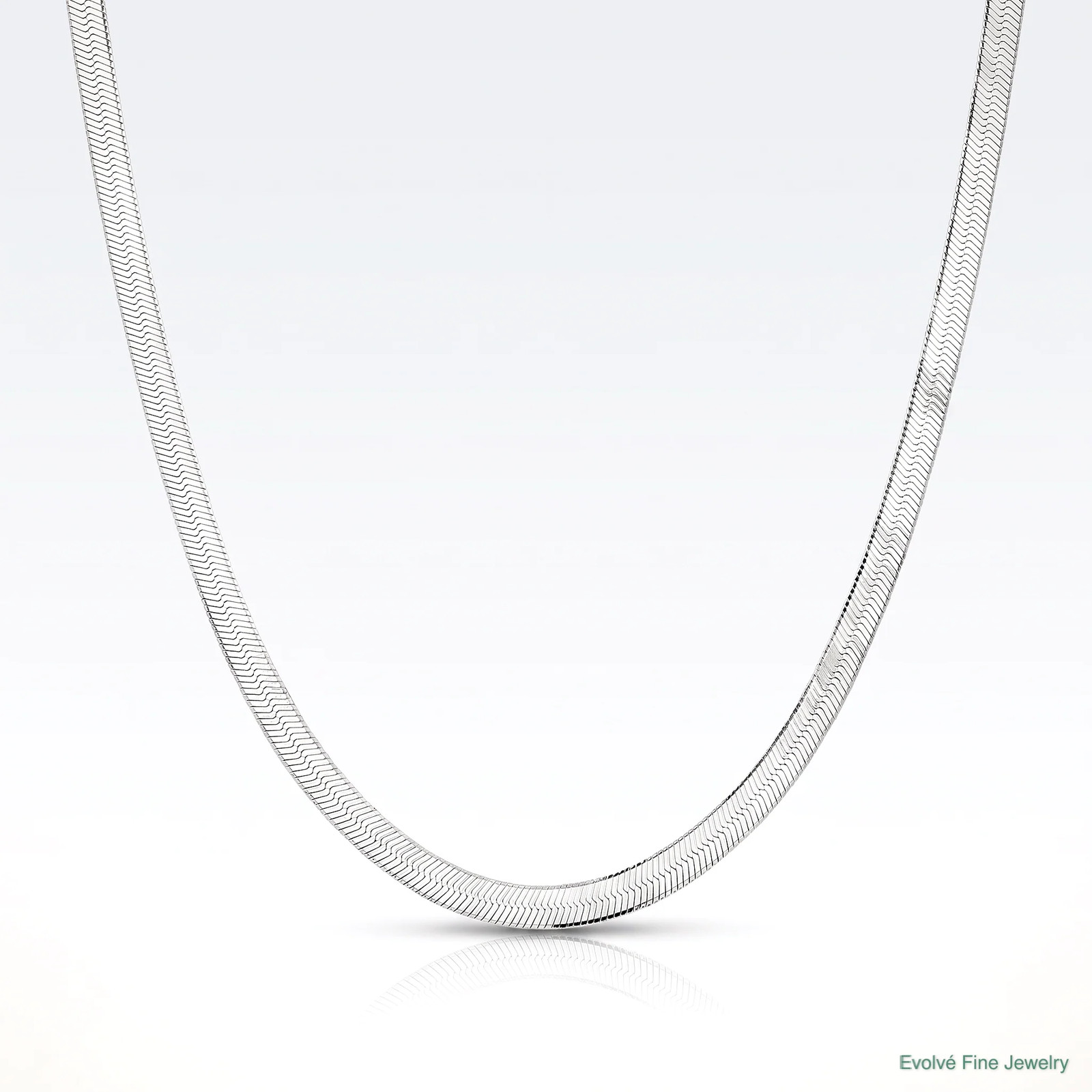 Sterling Silver 4.5mm Magic Herringbone Chain Necklace 16″-24″