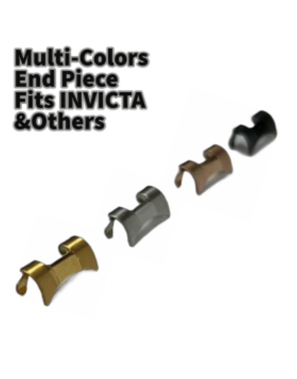 Multi-Colors Watch Band END PIECE Curved FITS to INVICTA & Others (20mm-26mm)