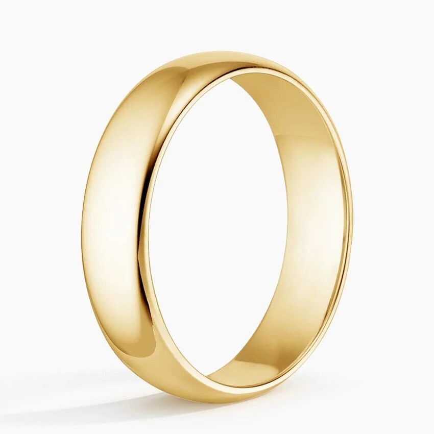 316L Stainless Steel 5MM Gold Plain Wedding Band Ring For Men & Women Size 6-12