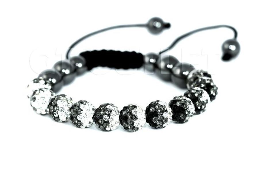 Handmade Shamballa Bracelet, hematite beauty beads, adjustable macrame, new look