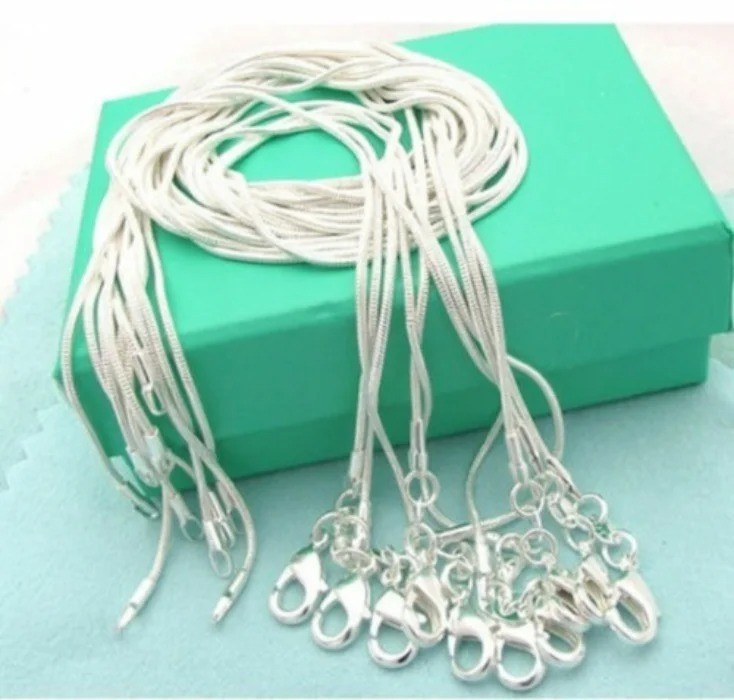 10PCS wholesale 925 sterling solid silver 1MM 16-30inch snake chain necklace USA