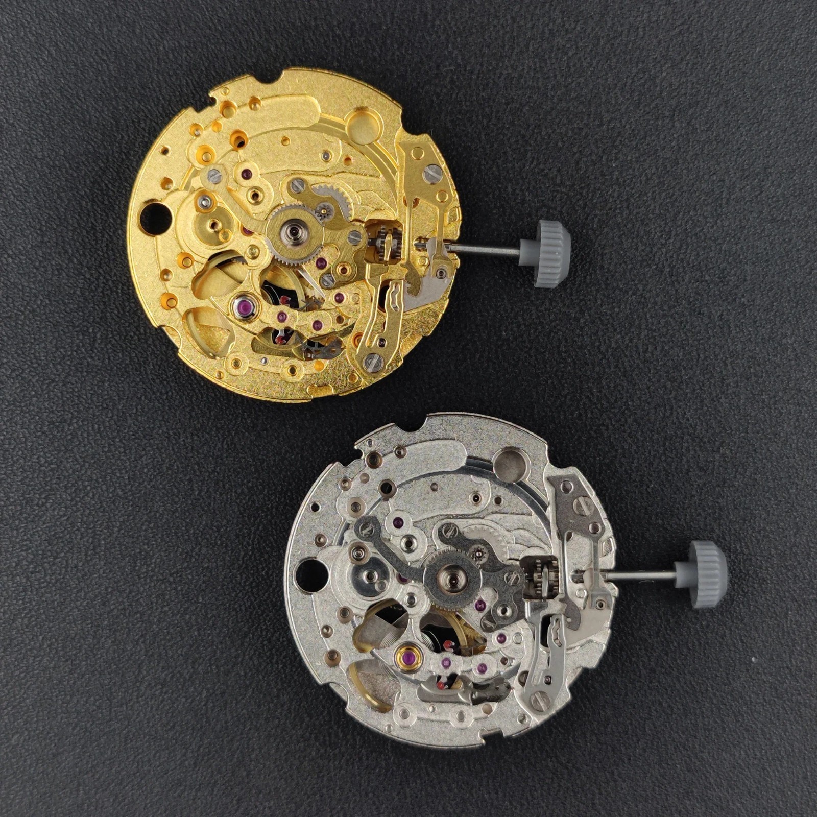Genuine Japan Miyota 82S0 Automatic Movement Skeleton 21 Jewels Gold Silver Stem