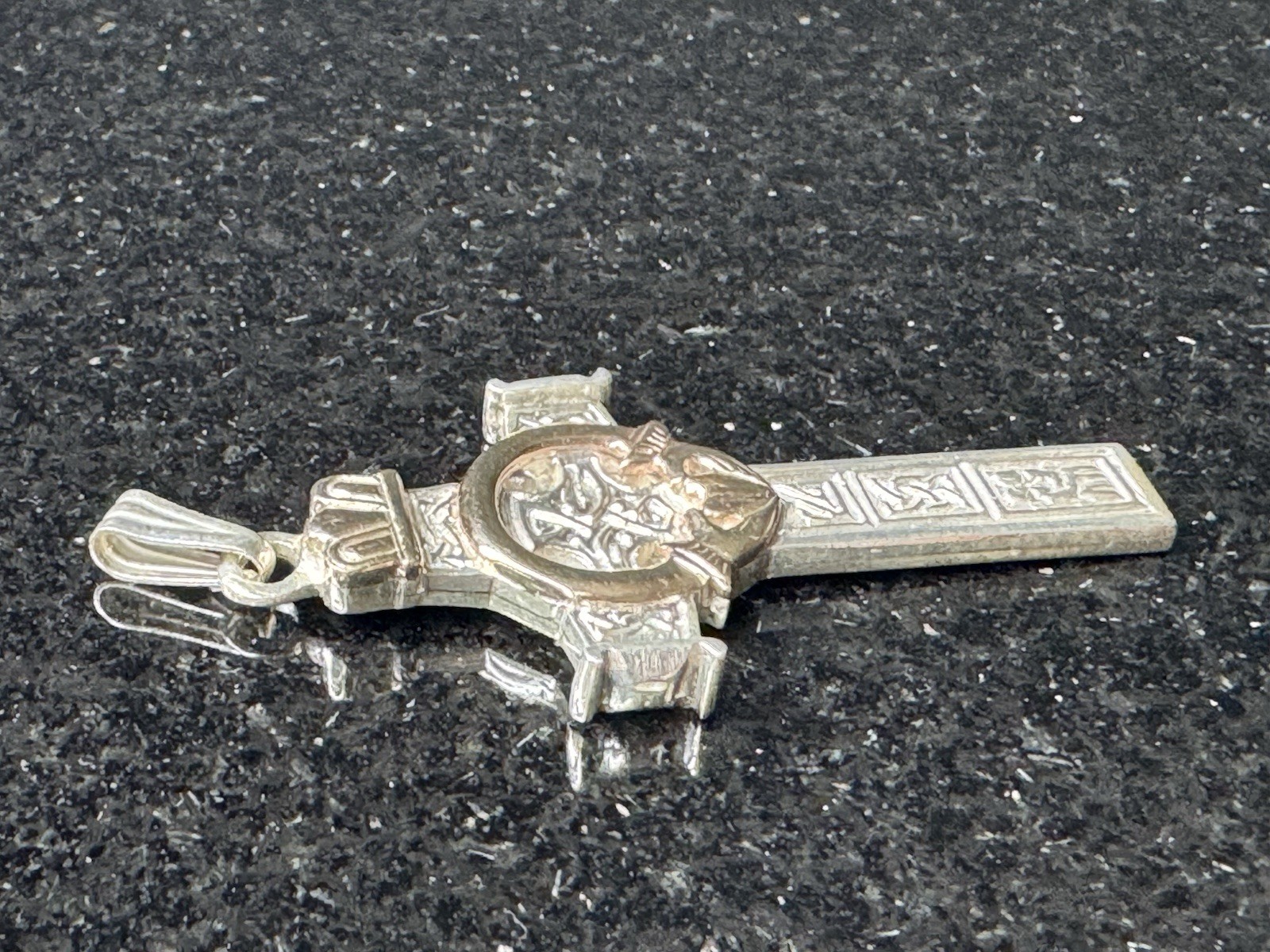 Aidan J Breen Irish Penal Celtic Cross Pendant 925 Sterling Silver AJB Ireland