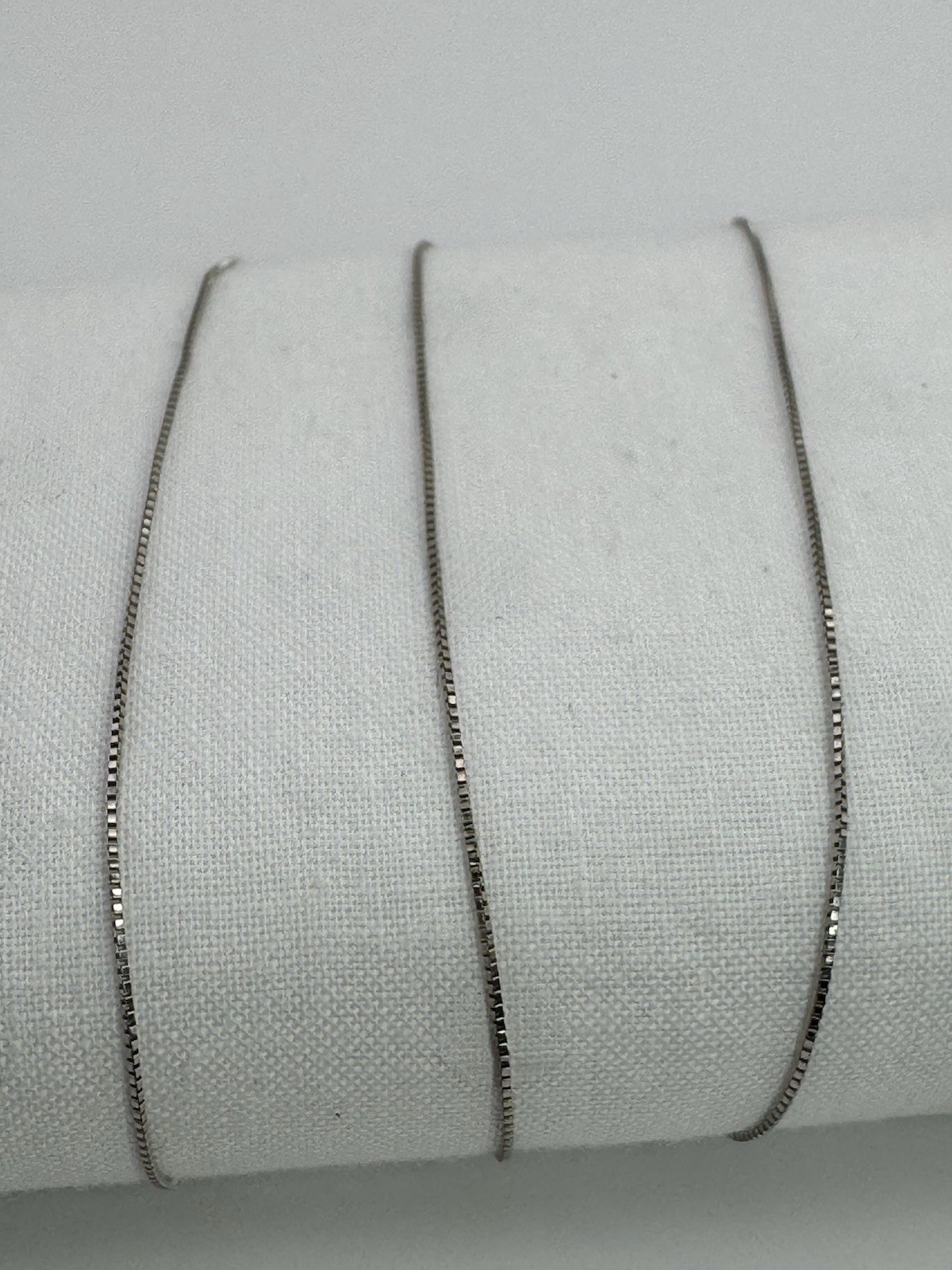 14K 585 Solid White Gold 19” Box Chain Necklace Unisex