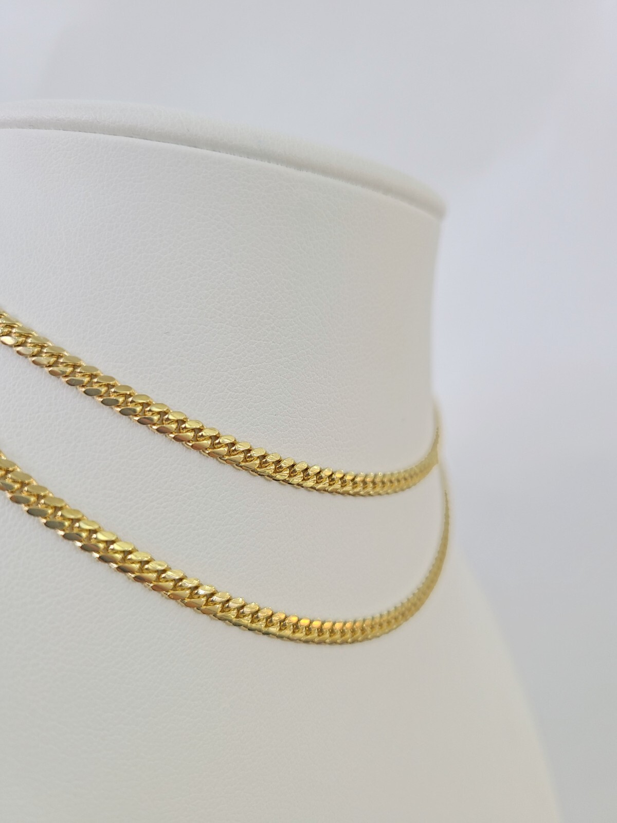 18k Solid Miami Cuban Chain Yellow Gold 3mm 18″ 20″ 22″ 24″ Inches Necklace Real