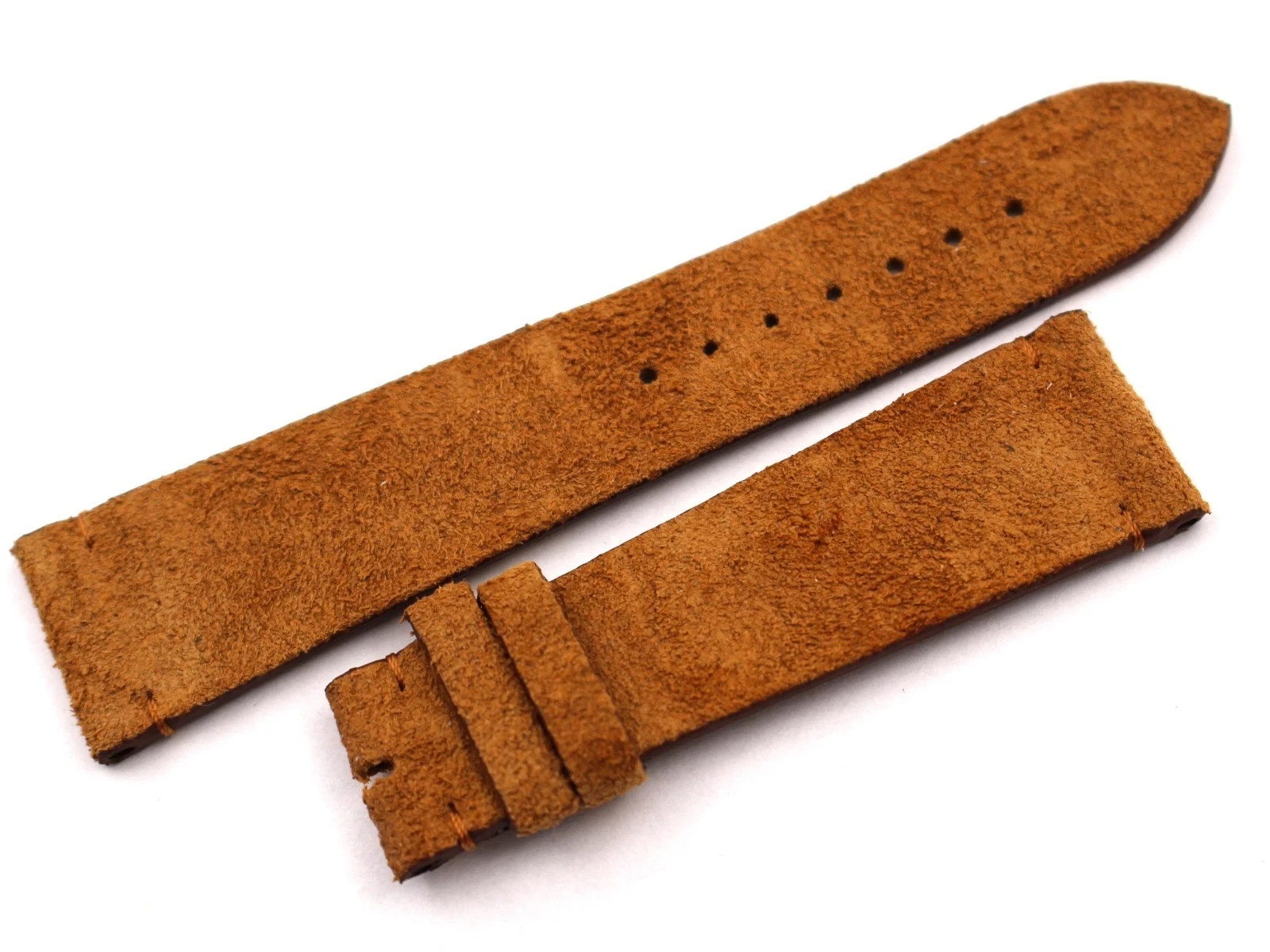 Brown Suede Strap 22/18mm Buckle Ardiglione Made Italy New