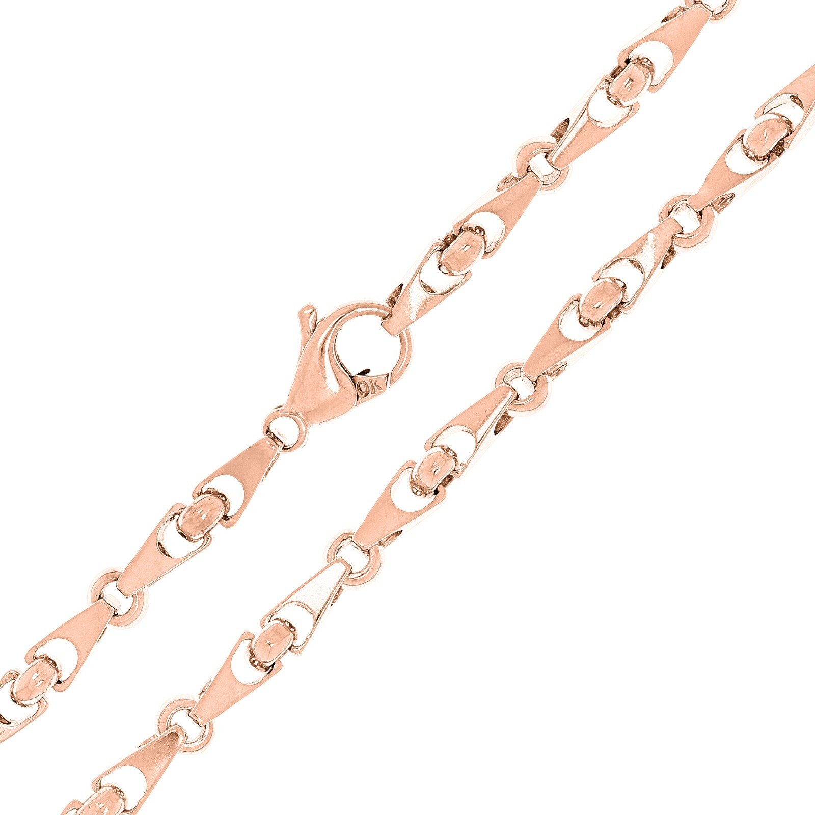 10k Rose Gold Handmade Fashion Link Chain Necklace 20″ 4.5mm 33 grams