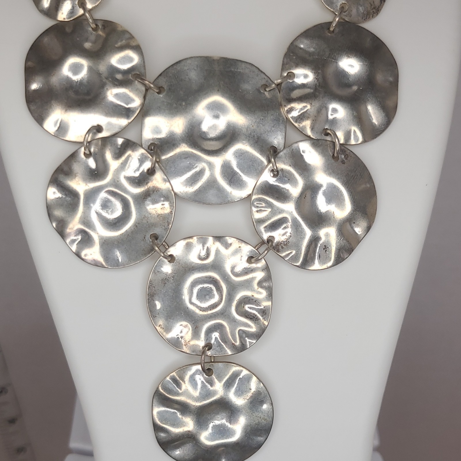 Stella & Dot Calypso Coin Silver Tone Hammered Round Disc