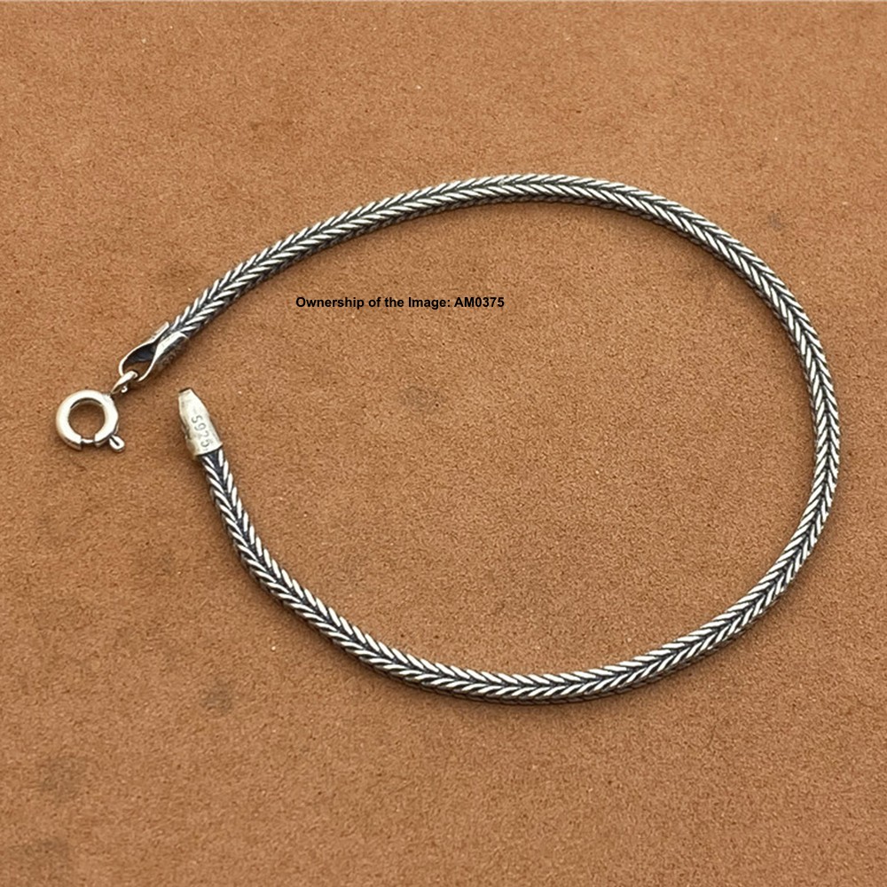 Pure 925 Sterling Silver Bracelet 2mm Wheat Link Chain Bracelet 6.7-8.3inch