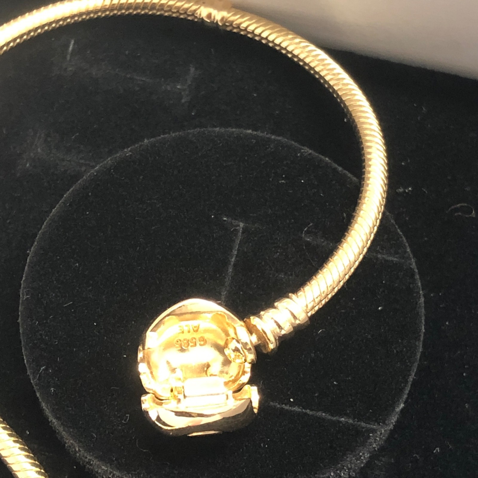 NEW💕 Pandora Moments 14K Solid Gold Heart Clasp Bracelet 559522C00 7.9″/20cm