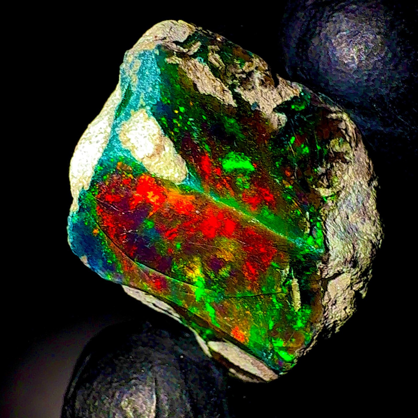 10 Ct Black dry Opal Rough, Cut Grade Fire Opal Rough, Ethiopian Multi Fire Opal