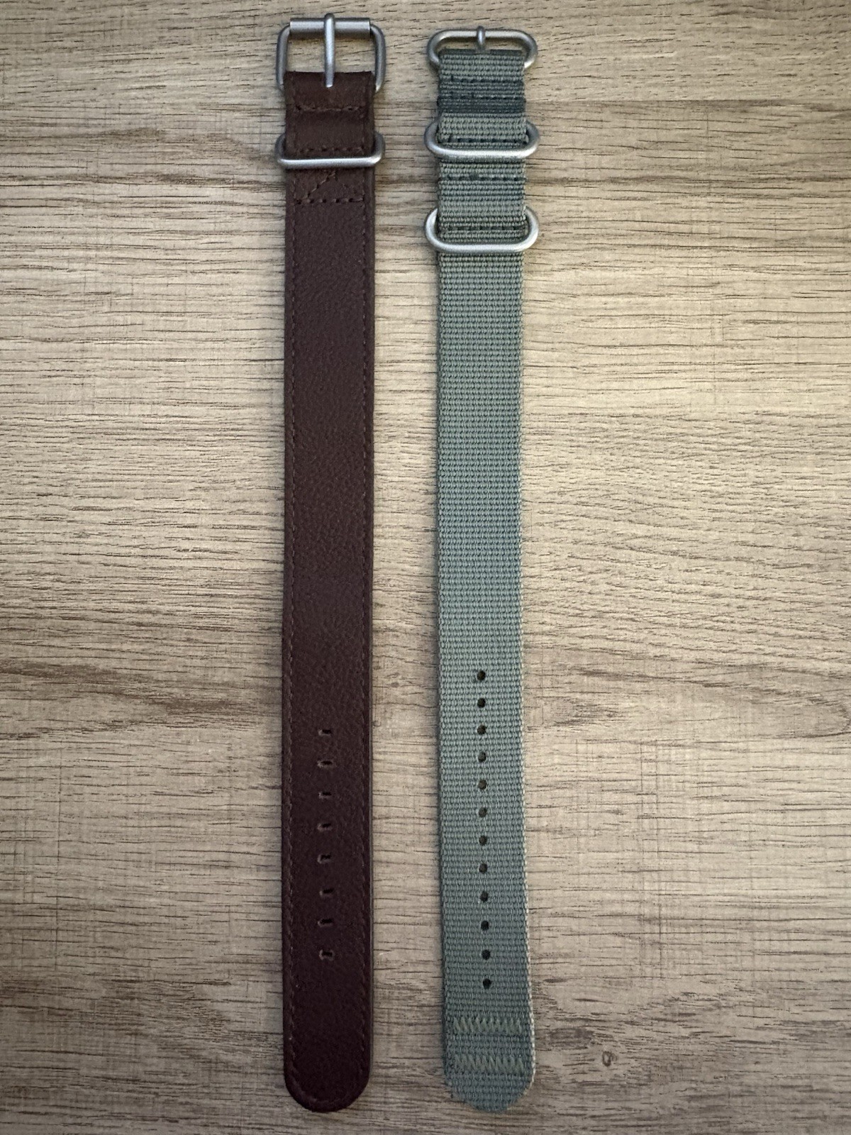 Bertucci A-2S Black Dial with Green Nylon Strap and Brown Leather Strap
