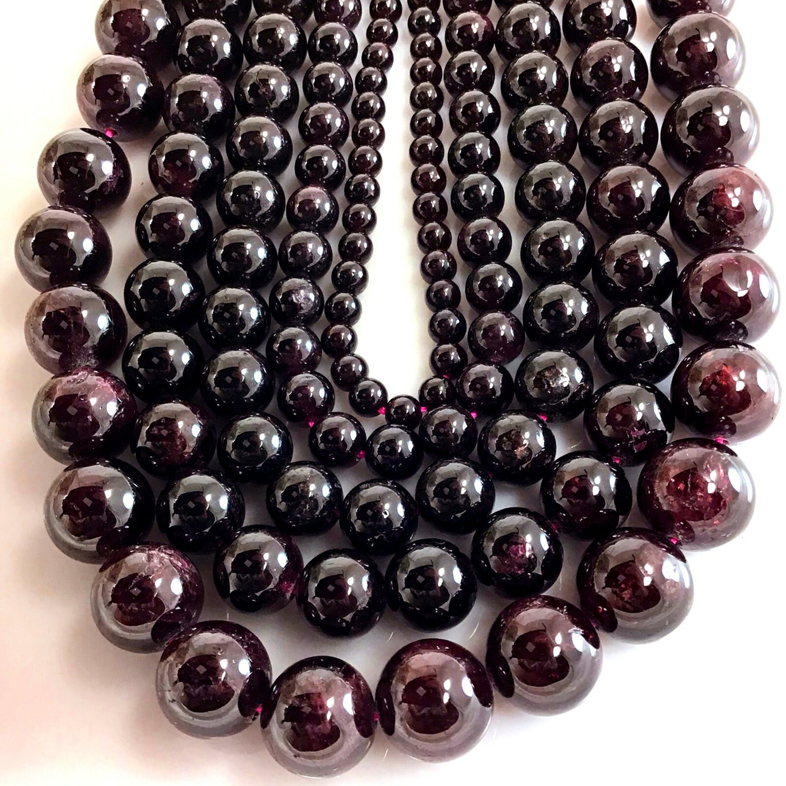 Birthstone Gemstone Garnet Round Loose Beads Spacer 15″ 4mm 6mm 8mm 10mm 12mm